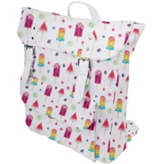 Popsicle Juice Watercolor With Fruit Berries And Cherries Summer Pattern Buckle Up Backpack by genx