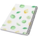 Lemon and limes yellow green watercolor fruits with citrus leaves Pattern 5.5  x 8.5  Notebook View2