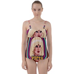 Katya Zamolodchikova Logo Twist Front Tankini Set