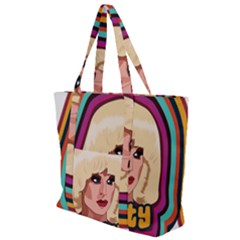 Katya Zamolodchikova Logo Zip Up Canvas Bag