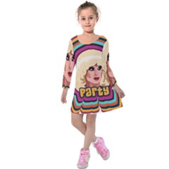 Katya Zamolodchikova Logo Kids  Long Sleeve Velvet Dress