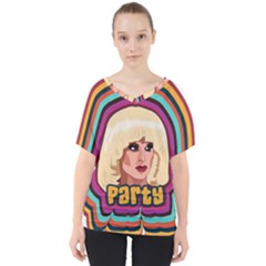 Katya Zamolodchikova Logo V-neck Dolman Drape Top by milliahood