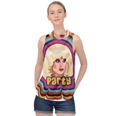 Katya Zamolodchikova Logo High Neck Satin Top by milliahood