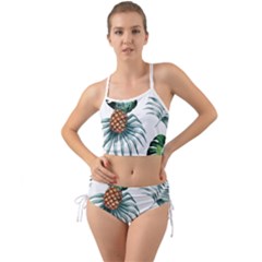 Pineapple Tropical Jungle Giant Green Leaf Watercolor Pattern Mini Tank Bikini Set by genx