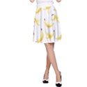 Yellow Banana and peels pattern with polygon retro style A-Line Skirt View1