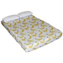 Yellow Banana and peels pattern with polygon retro style Fitted Sheet (Queen Size) View2