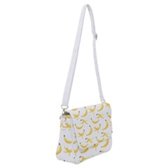 Yellow Banana And Peels Pattern With Polygon Retro Style Shoulder Bag With Back Zipper by genx