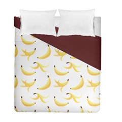 Yellow Banana And Peels Pattern With Polygon Retro Style Duvet Cover Double Side (full/ Double Size) by genx