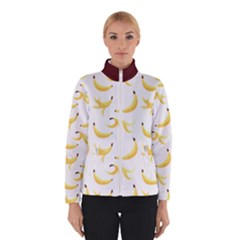 Yellow Banana And Peels Pattern With Polygon Retro Style Winter Jacket by genx