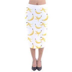 Yellow Banana And Peels Pattern With Polygon Retro Style Velvet Midi Pencil Skirt by genx