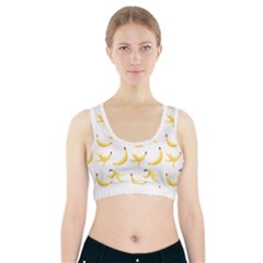 Yellow Banana And Peels Pattern With Polygon Retro Style Sports Bra With Pocket by genx