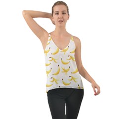 Yellow Banana And Peels Pattern With Polygon Retro Style Chiffon Cami by genx