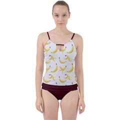 Yellow Banana And Peels Pattern With Polygon Retro Style Cut Out Top Tankini Set by genx