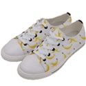 Yellow Banana and peels pattern with polygon retro style Men s Low Top Canvas Sneakers View2