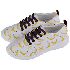 Yellow Banana And Peels Pattern With Polygon Retro Style Men s Lightweight Sports Shoes by genx