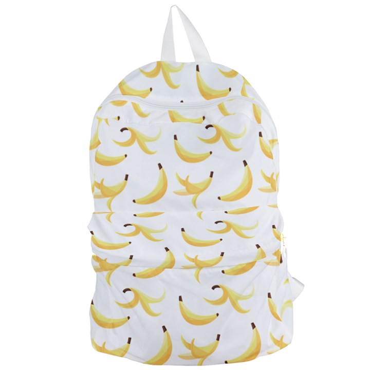 Yellow Banana and peels pattern with polygon retro style Foldable Lightweight Backpack