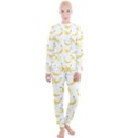 Yellow Banana and peels pattern with polygon retro style Women s Lounge Set View1