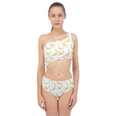 Yellow Banana And Peels Pattern With Polygon Retro Style Spliced Up Two Piece Swimsuit by genx