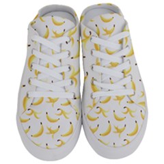 Yellow Banana And Peels Pattern With Polygon Retro Style Half Slippers by genx