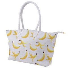 Yellow Banana And Peels Pattern With Polygon Retro Style Canvas Shoulder Bag by genx