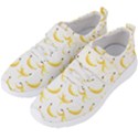 Yellow Banana and peels pattern with polygon retro style Men s Velcro Strap Shoes View2