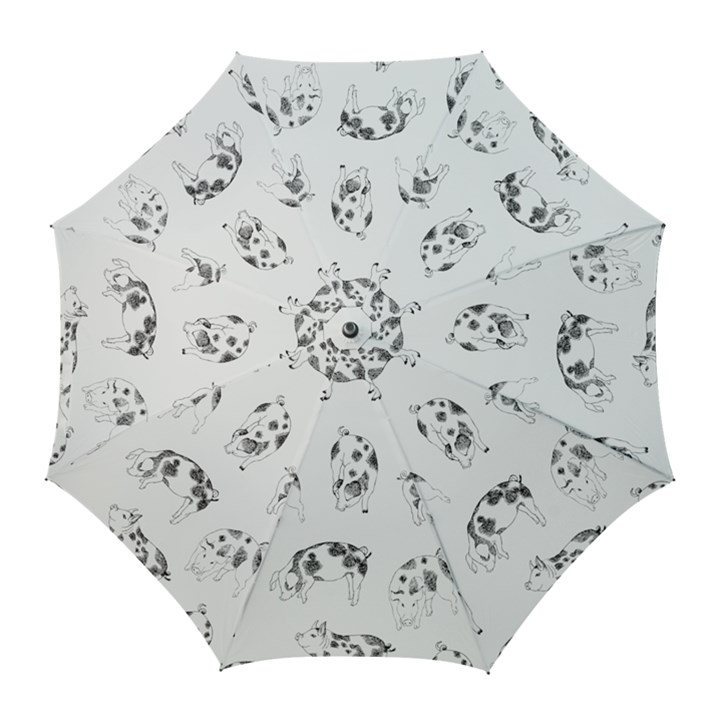 Pigs Handrawn Black And White Square13k Black Pattern Skull Bats Vintage K Golf Umbrellas