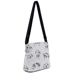 Pigs Handrawn Black And White Square13k Black Pattern Skull Bats Vintage K Zipper Messenger Bag by genx