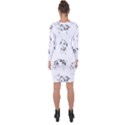 Pigs Handrawn Black And White Square13k Black Pattern Skull Bats Vintage K Asymmetric Cut-Out Shift Dress View2