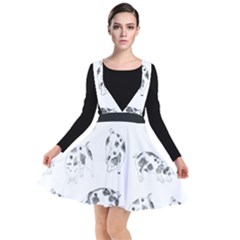 Pigs Handrawn Black And White Square13k Black Pattern Skull Bats Vintage K Plunge Pinafore Dress by genx