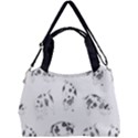 Pigs Handrawn Black And White Square13k Black Pattern Skull Bats Vintage K Double Compartment Shoulder Bag View1