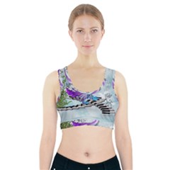 Cute Fairy Dancing On A Piano Sports Bra With Pocket by FantasyWorld7