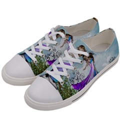 Cute Fairy Dancing On A Piano Women s Low Top Canvas Sneakers by FantasyWorld7