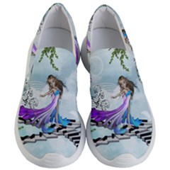 Cute Fairy Dancing On A Piano Women s Lightweight Slip Ons by FantasyWorld7