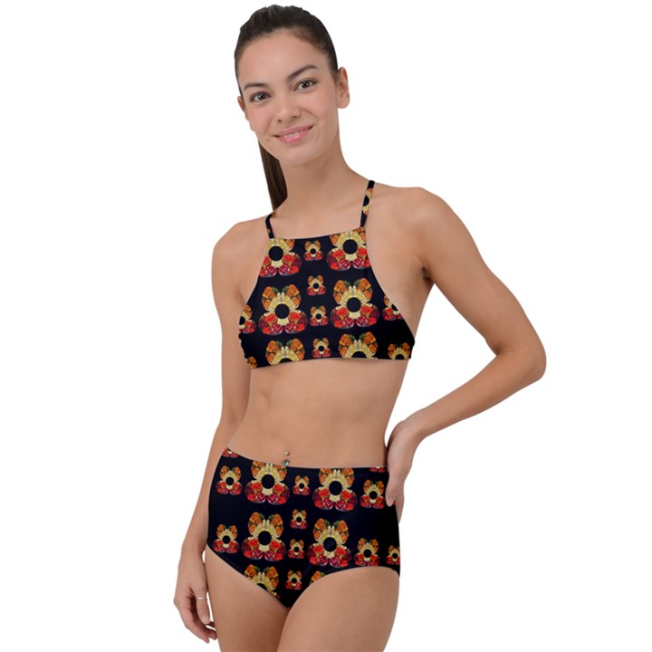 Sweets And  Candy As Decorative High Waist Tankini Set