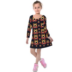 Sweets And  Candy As Decorative Kids  Long Sleeve Velvet Dress by pepitasart