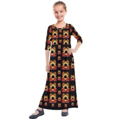 Sweets And  Candy As Decorative Kids  Quarter Sleeve Maxi Dress by pepitasart