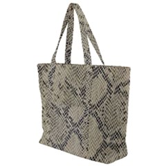 Snakeskin Pattern Lt Brown Zip Up Canvas Bag by retrotoomoderndesigns