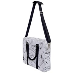 Birds Hand Drawn Outline Black And White Vintage Ink Cross Body Office Bag by genx