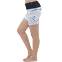 Birds Hand drawn Outline Black And White Vintage ink Lightweight Velour Yoga Shorts View2