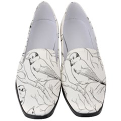 Birds Hand Drawn Outline Black And White Vintage Ink Women s Classic Loafer Heels by genx