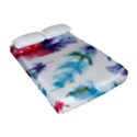 Feathers Boho Style Purple Red and Blue Watercolor Fitted Sheet (Full/ Double Size) View2