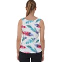 Feathers Boho Style Purple Red and Blue Watercolor Velvet Tank Top View2