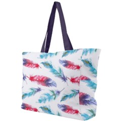 Feathers Boho Style Purple Red And Blue Watercolor Simple Shoulder Bag by genx