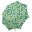 Leaves Green Modern Pattern Naive retro leaf organic Hook Handle Umbrellas (Large) View2