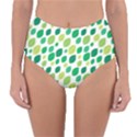 Leaves Green Modern Pattern Naive retro leaf organic Reversible High-Waist Bikini Bottoms View1