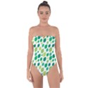 Leaves Green Modern Pattern Naive retro leaf organic Tie Back One Piece Swimsuit View1