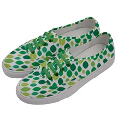 Leaves Green Modern Pattern Naive Retro Leaf Organic Men s Classic Low Top Sneakers by genx