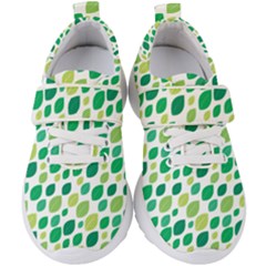 Leaves Green Modern Pattern Naive Retro Leaf Organic Kids  Velcro Strap Shoes by genx