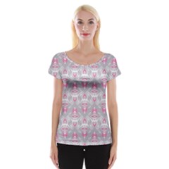 Seamless Pattern Background Cap Sleeve Top