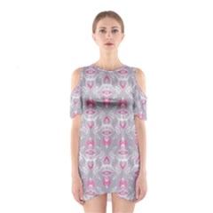 Seamless Pattern Background Shoulder Cutout One Piece Dress